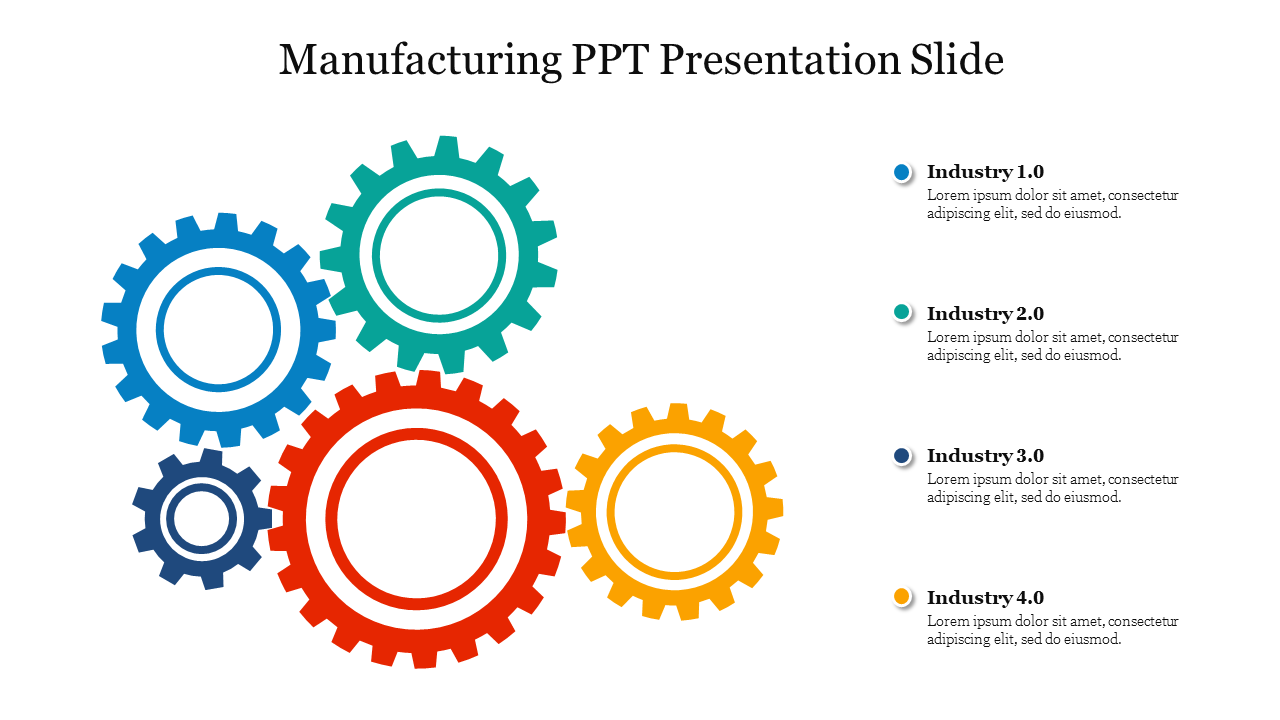 Free - Manufacturing PPT Presentation Slide With Gear 